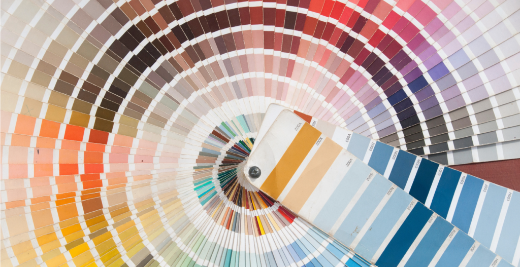 Paint chip color wheel